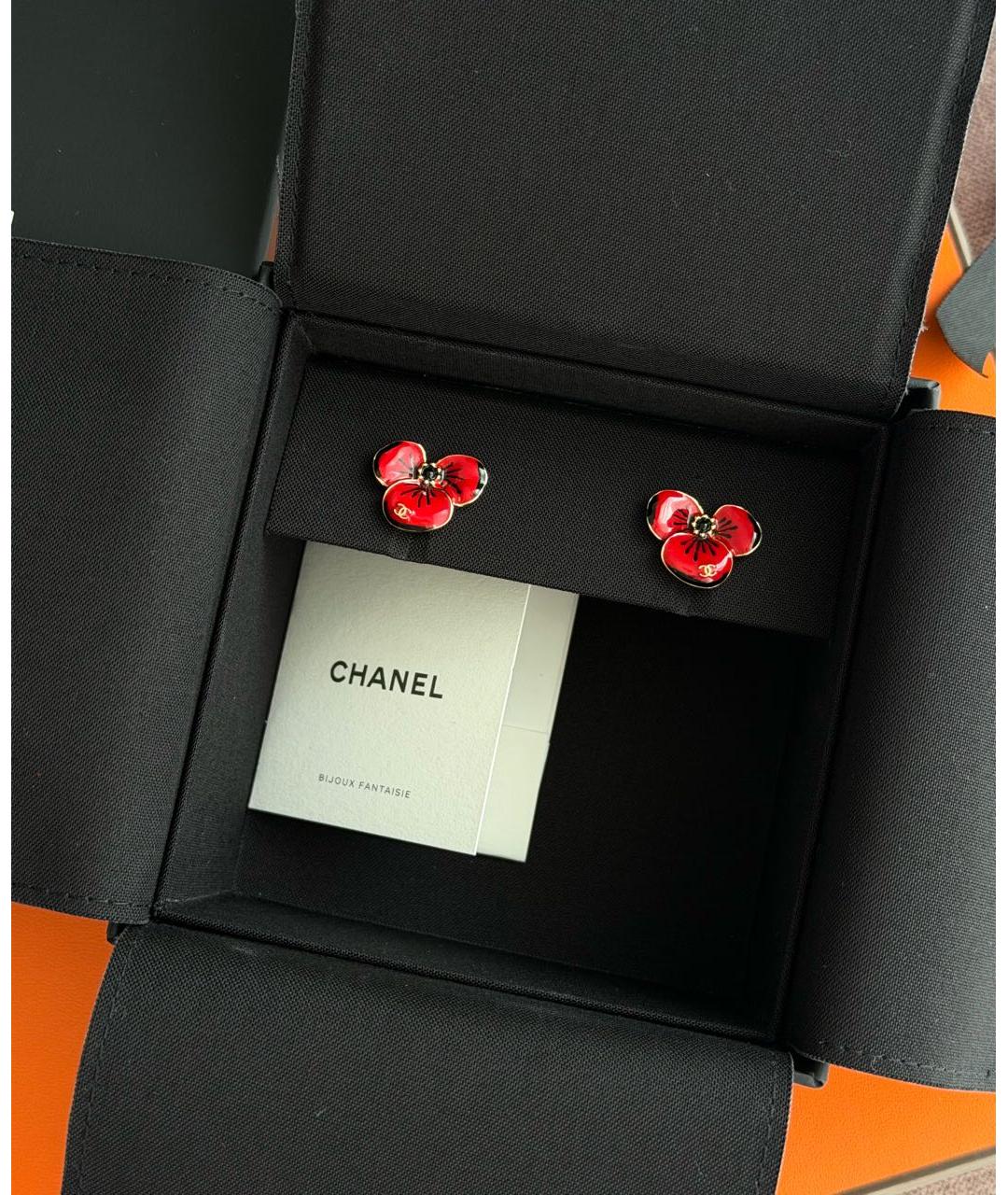 CHANEL Красные серьги, фото 2