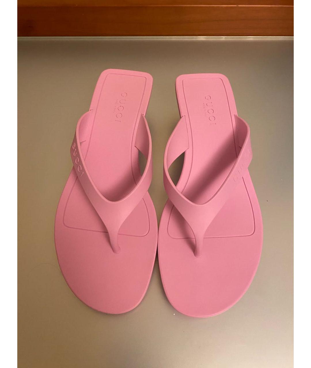 GUCCI Розовые резиновые мюли, фото 2