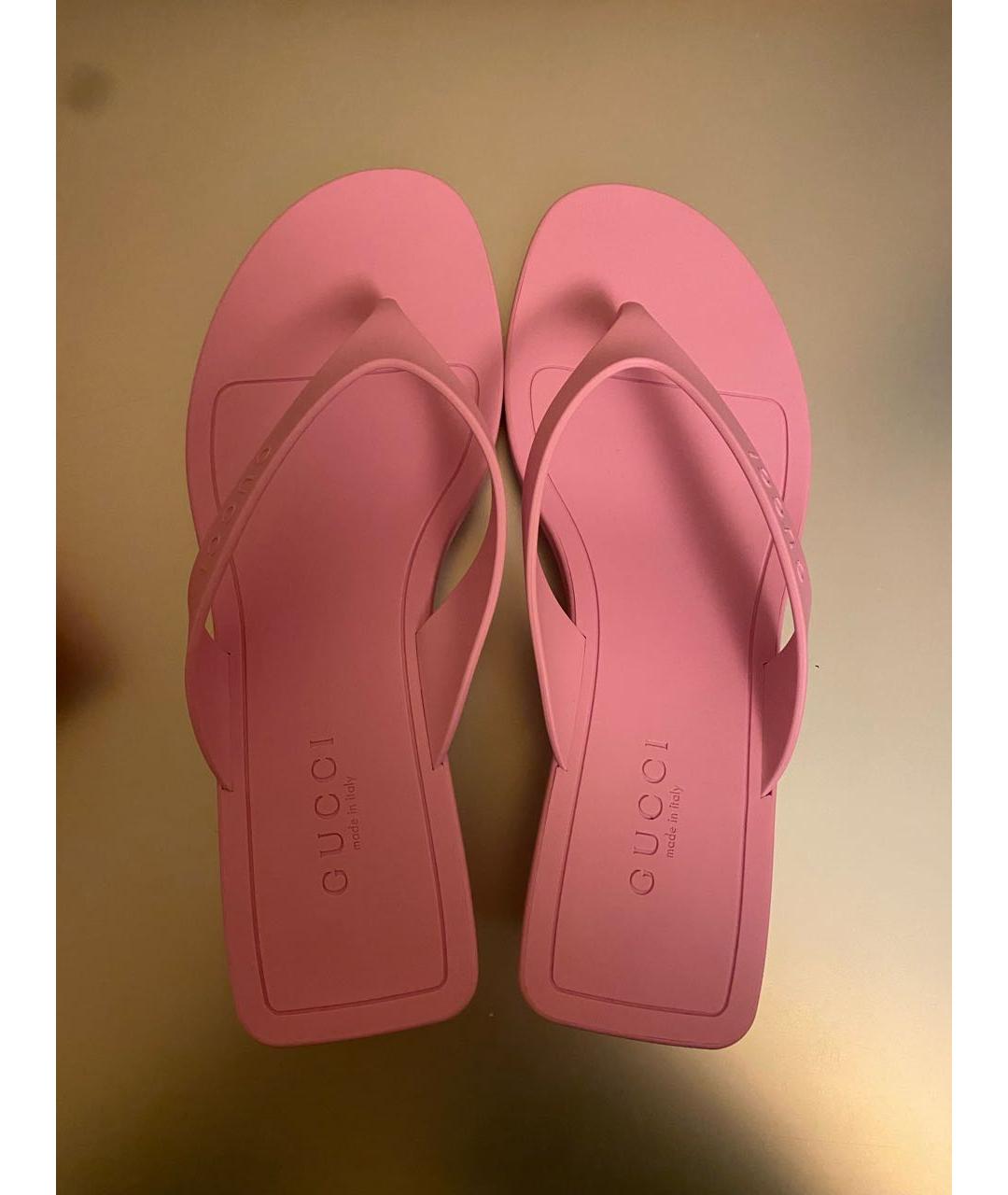 GUCCI Розовые резиновые мюли, фото 3