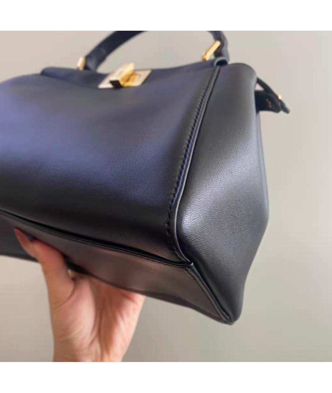 FENDI Черная кожаная сумка через плечо, фото 4