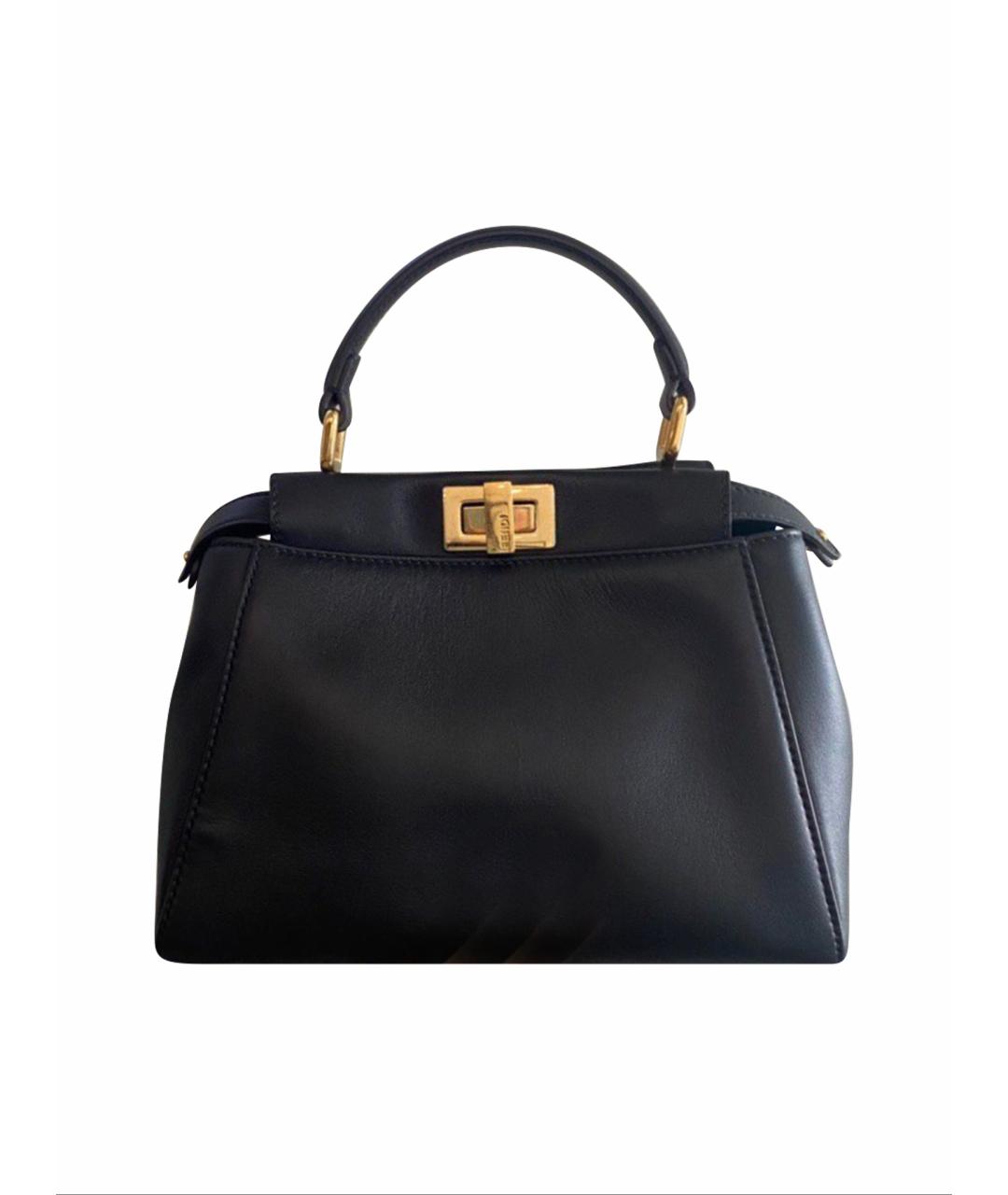 FENDI Черная кожаная сумка через плечо, фото 1