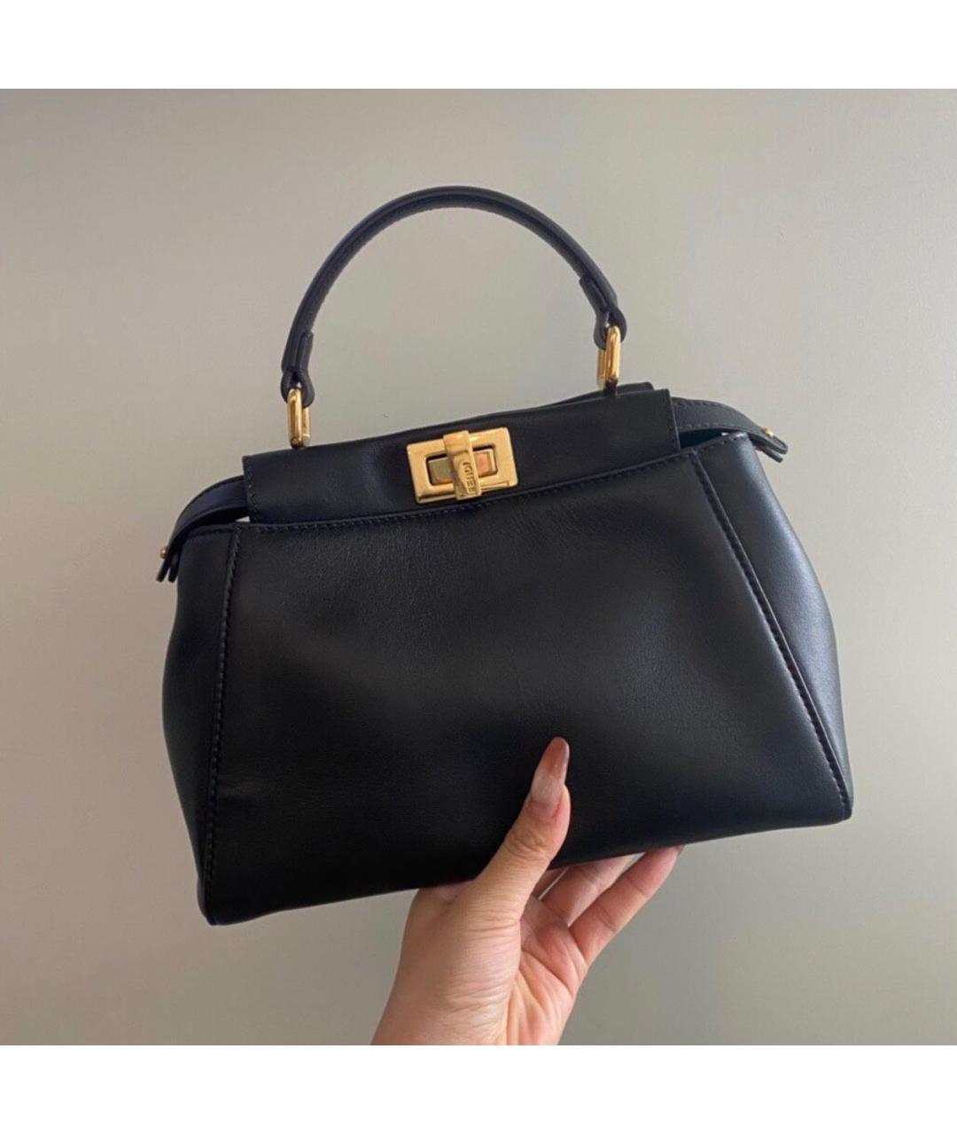 FENDI Черная кожаная сумка через плечо, фото 9