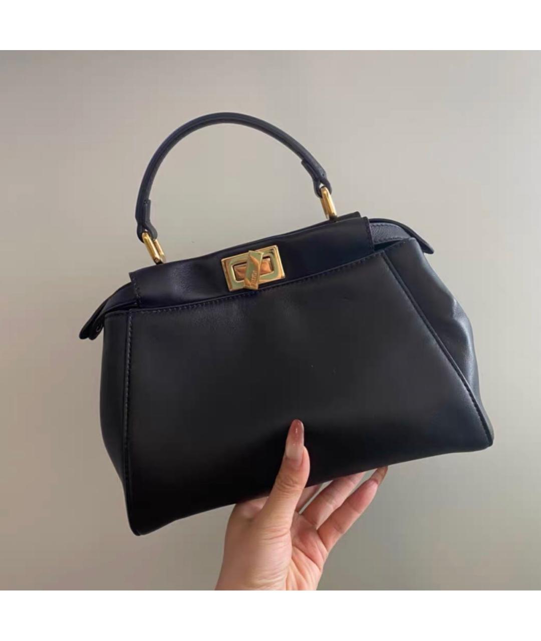 FENDI Черная кожаная сумка через плечо, фото 2