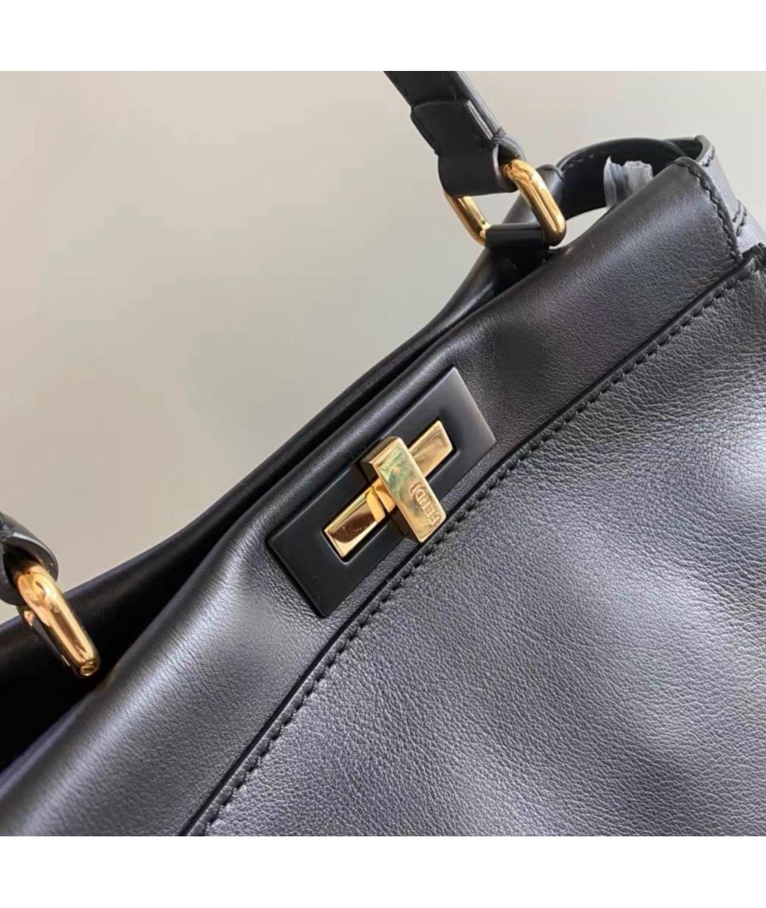 FENDI Черная кожаная сумка через плечо, фото 6