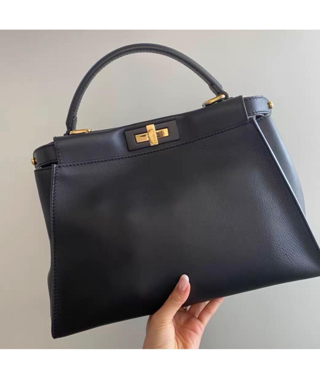 FENDI Черная кожаная сумка через плечо, фото 2