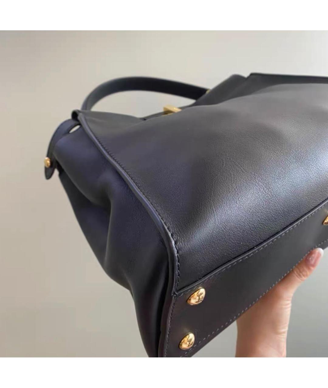 FENDI Черная кожаная сумка через плечо, фото 5
