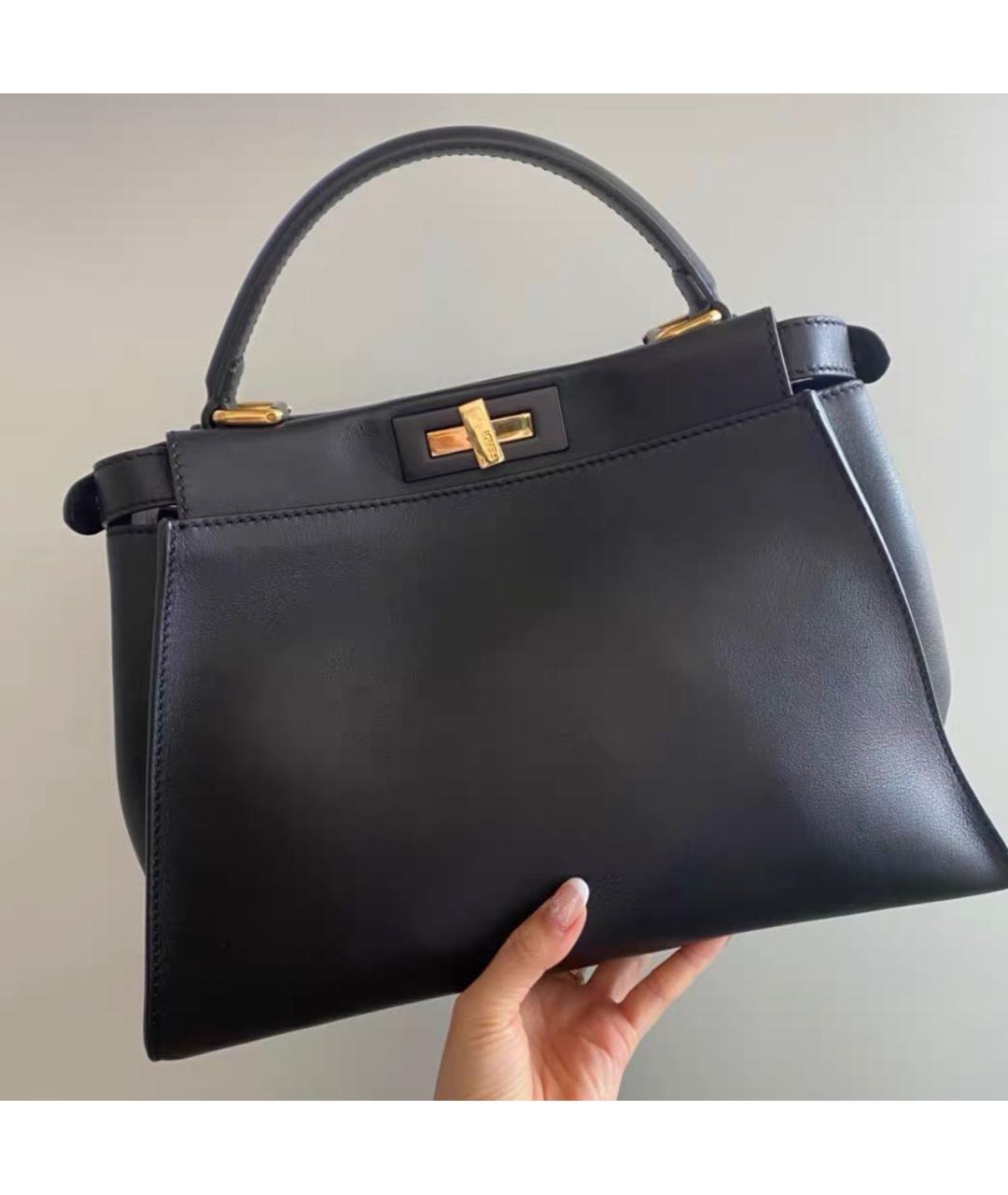 FENDI Черная кожаная сумка через плечо, фото 8