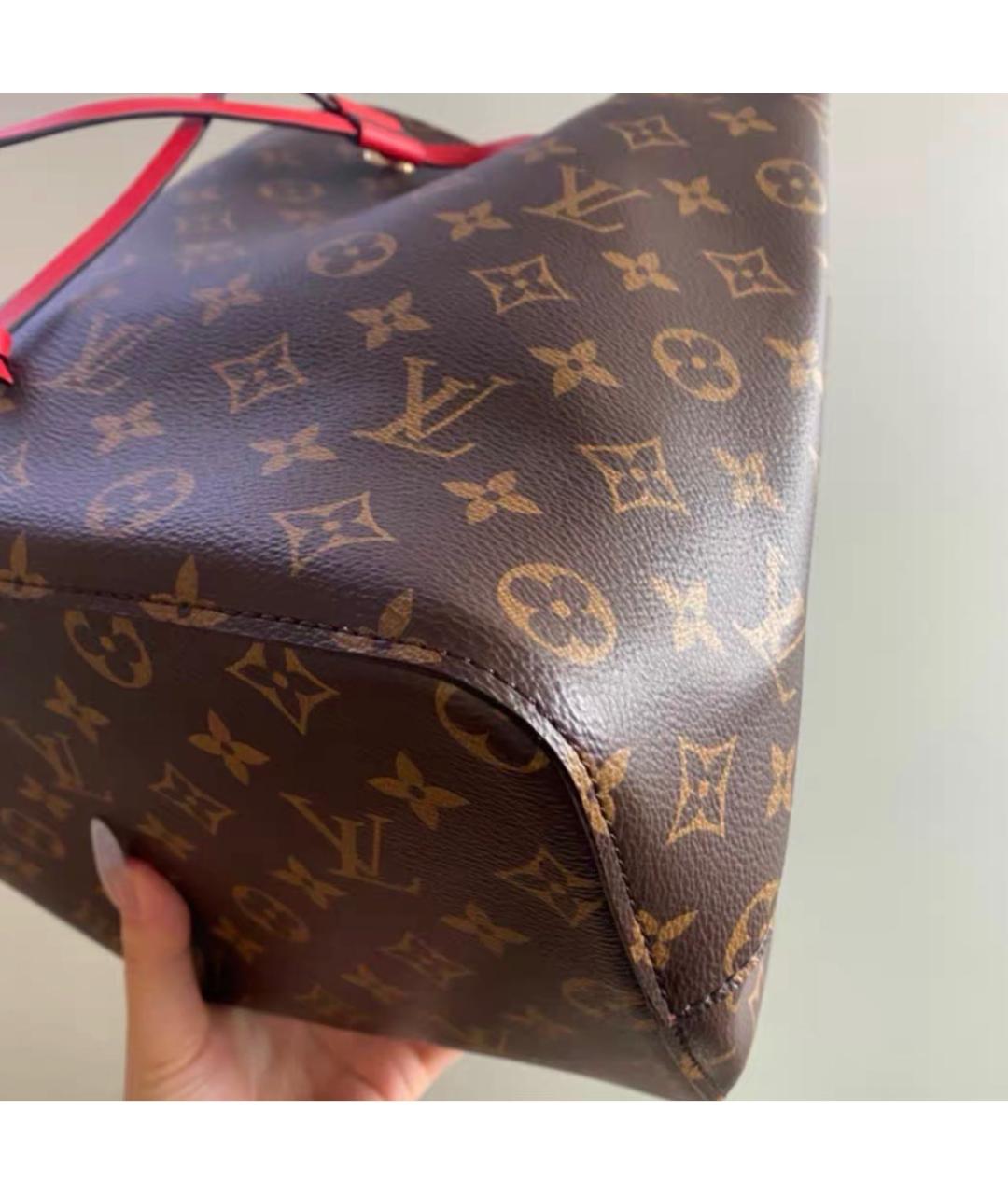 LOUIS VUITTON Красная сумка тоут из канвы, фото 3