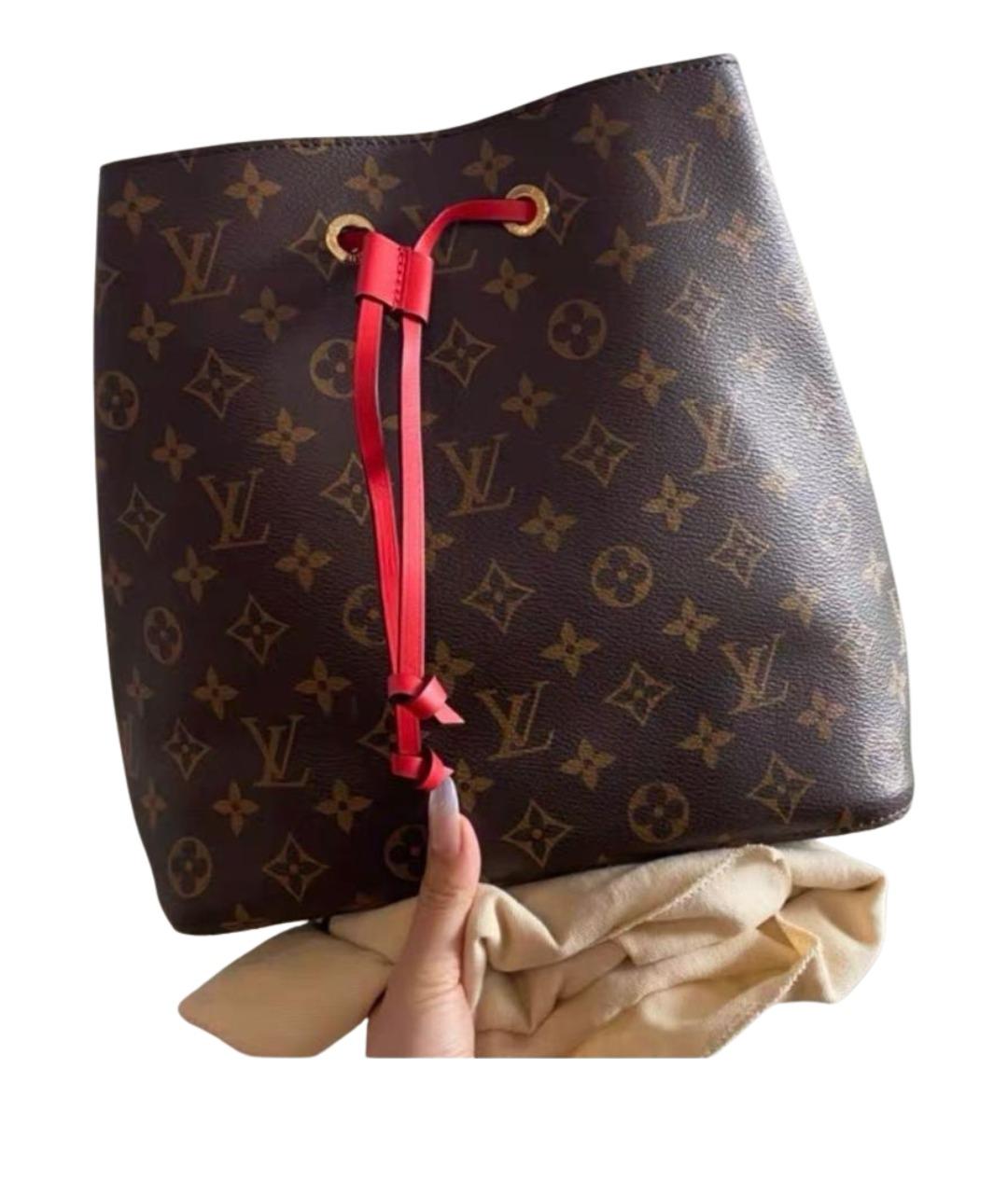 LOUIS VUITTON Красная сумка тоут из канвы, фото 9