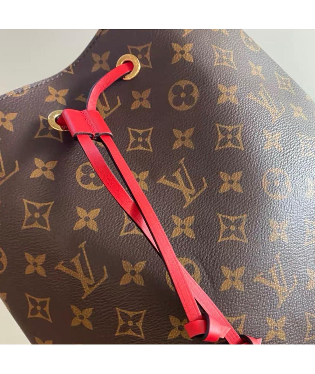 LOUIS VUITTON Красная сумка тоут из канвы, фото 5