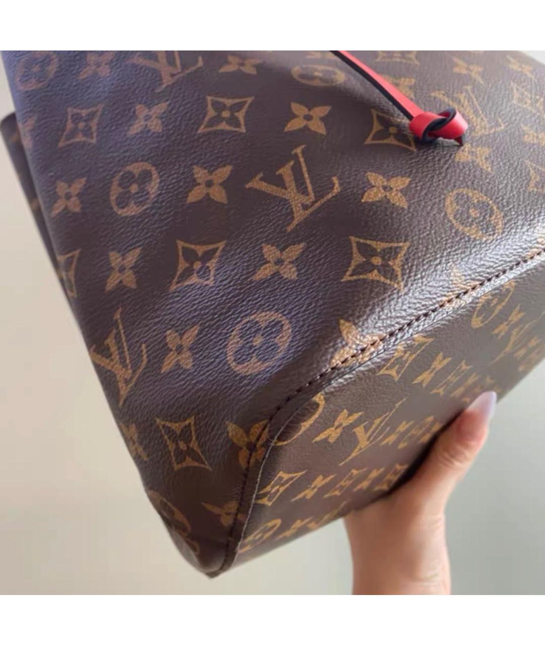 LOUIS VUITTON Красная сумка тоут из канвы, фото 4