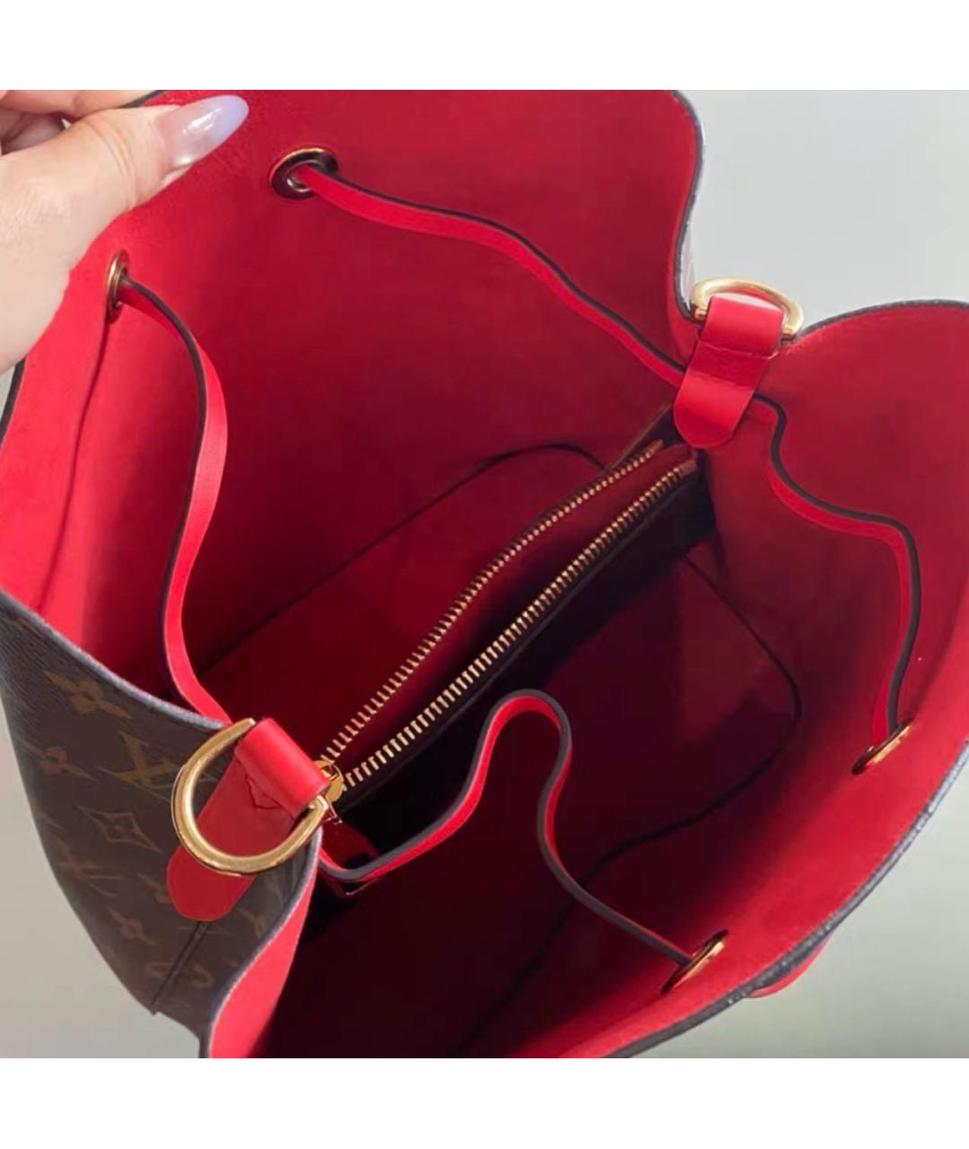 LOUIS VUITTON Красная сумка тоут из канвы, фото 6
