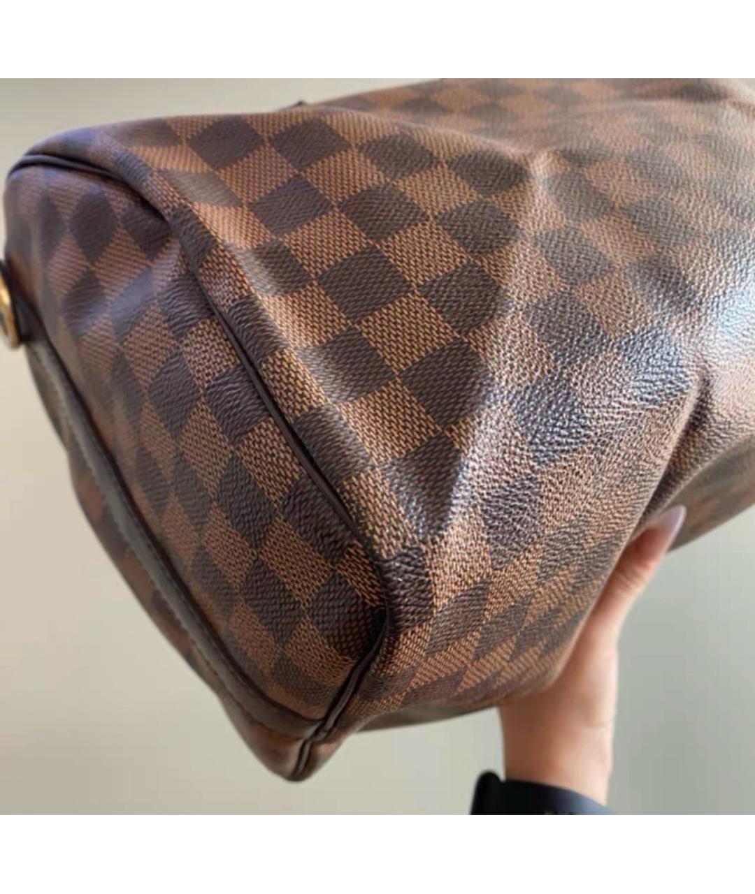 LOUIS VUITTON Коричневая сумка тоут из канвы, фото 6