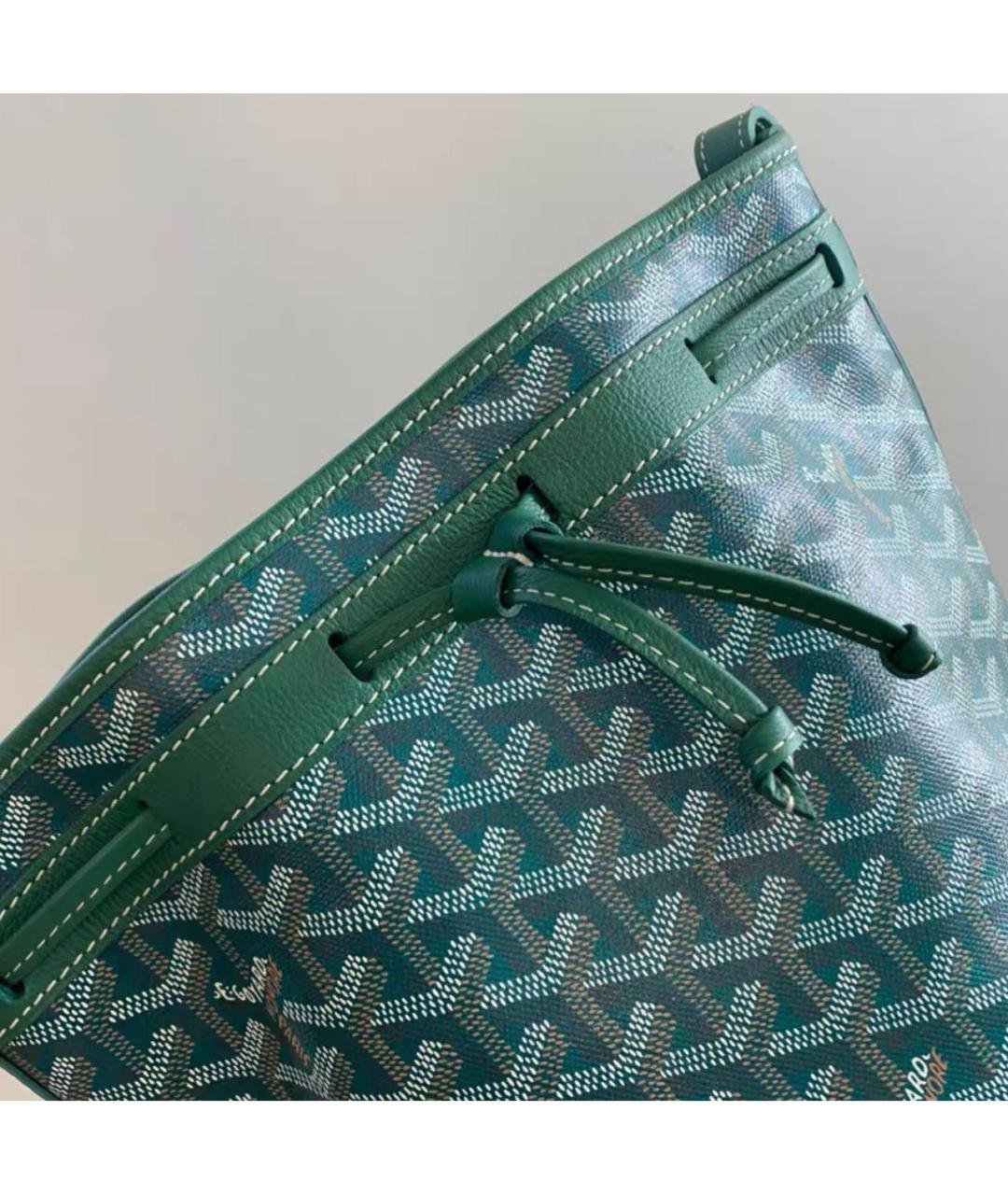 GOYARD Зеленая кожаная сумка тоут, фото 3