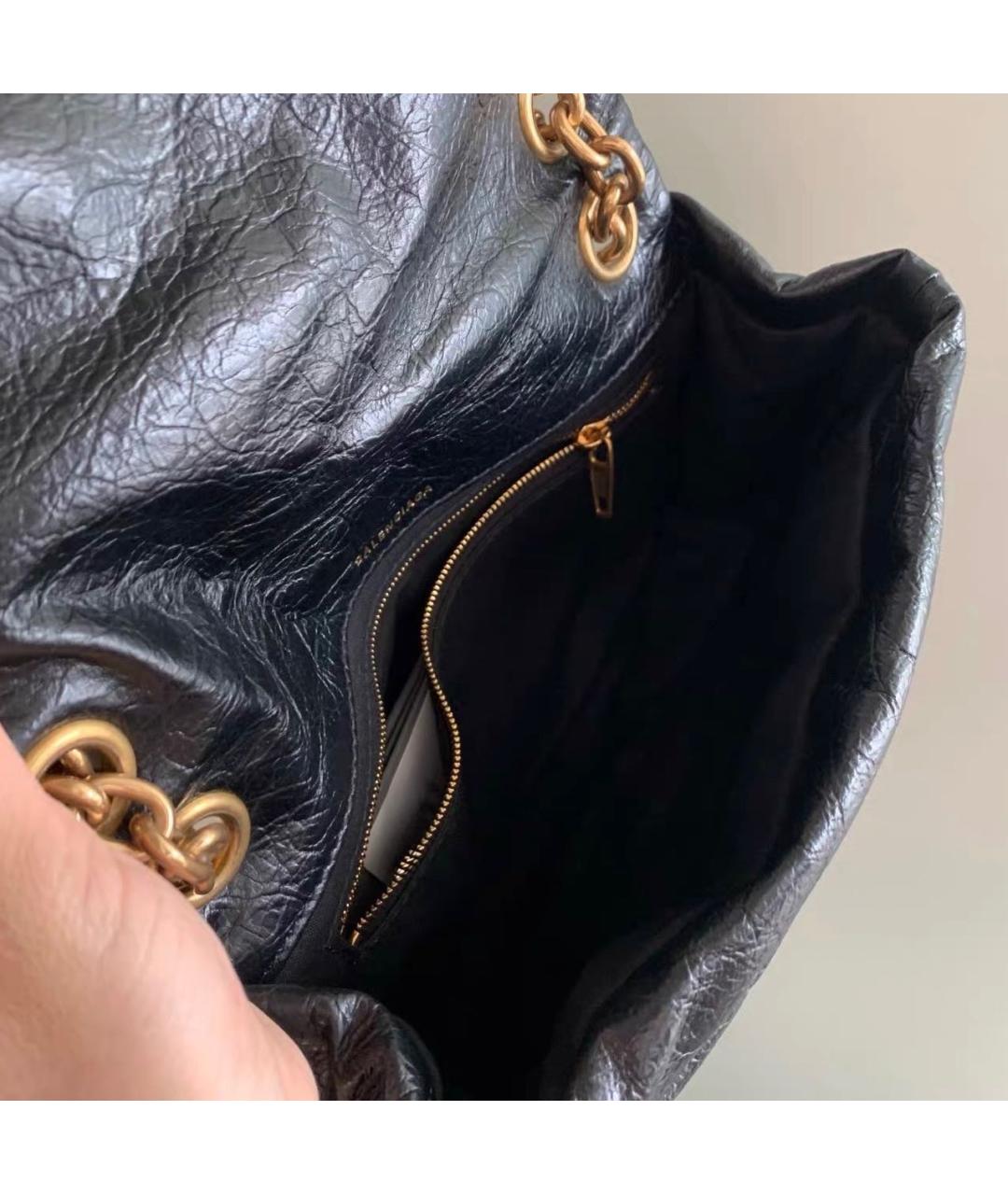 BALENCIAGA Черная кожаная сумка через плечо, фото 3