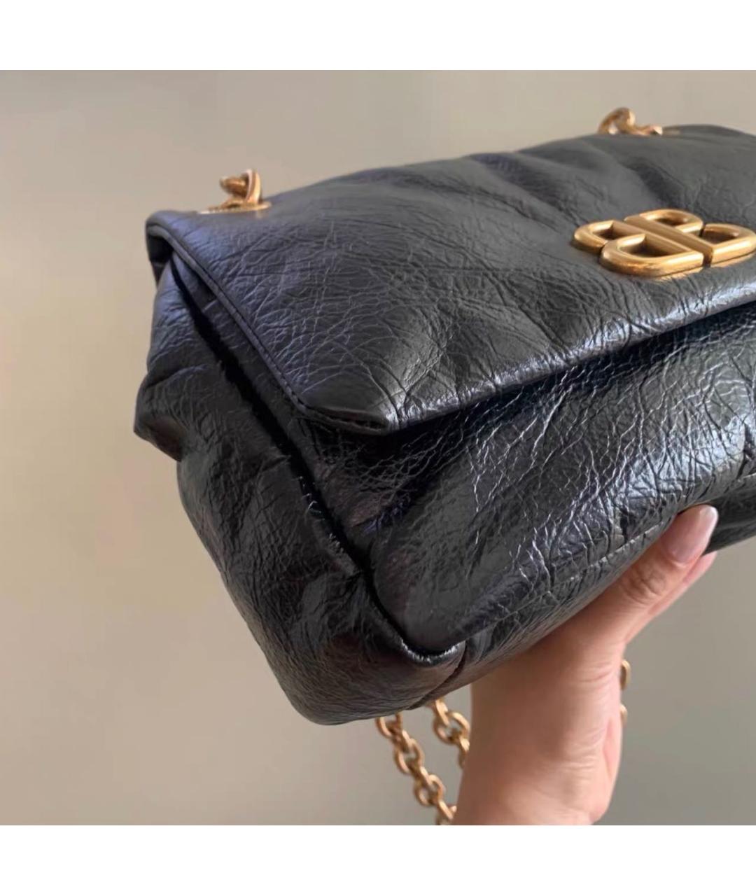 BALENCIAGA Черная кожаная сумка через плечо, фото 6