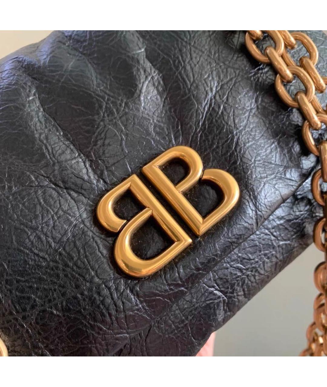 BALENCIAGA Черная кожаная сумка через плечо, фото 4