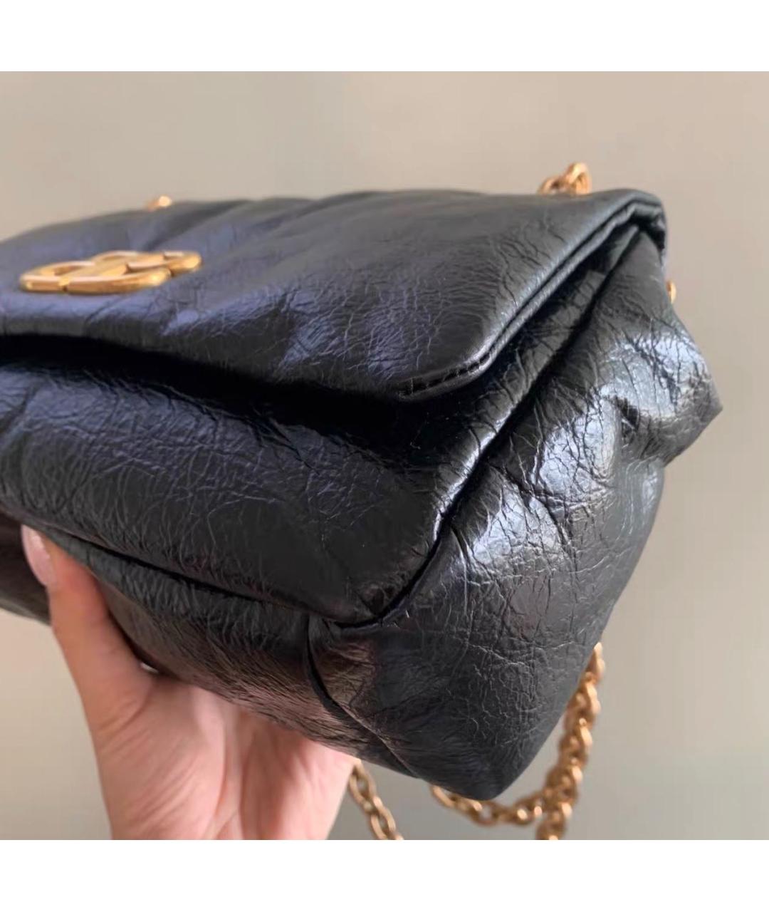 BALENCIAGA Черная кожаная сумка через плечо, фото 5