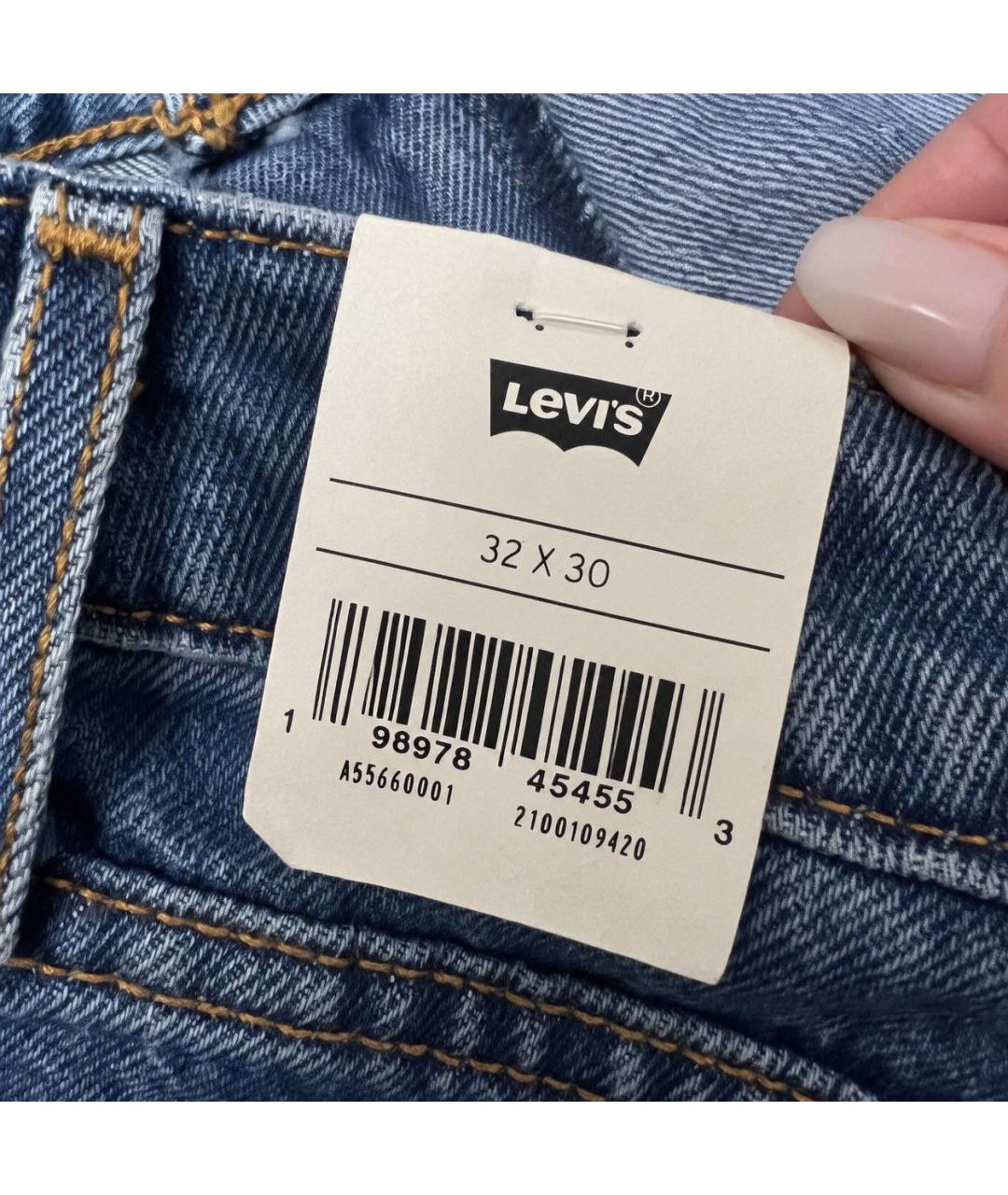 LEVI'S Синие хлопковые джинсы клеш, фото 7