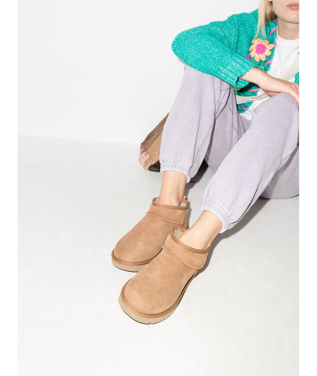UGG Коричневые замшевые полусапоги, фото 4