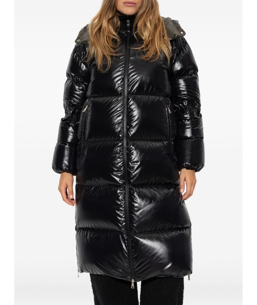 MONCLER Черный полиамидовый пуховик, фото 4