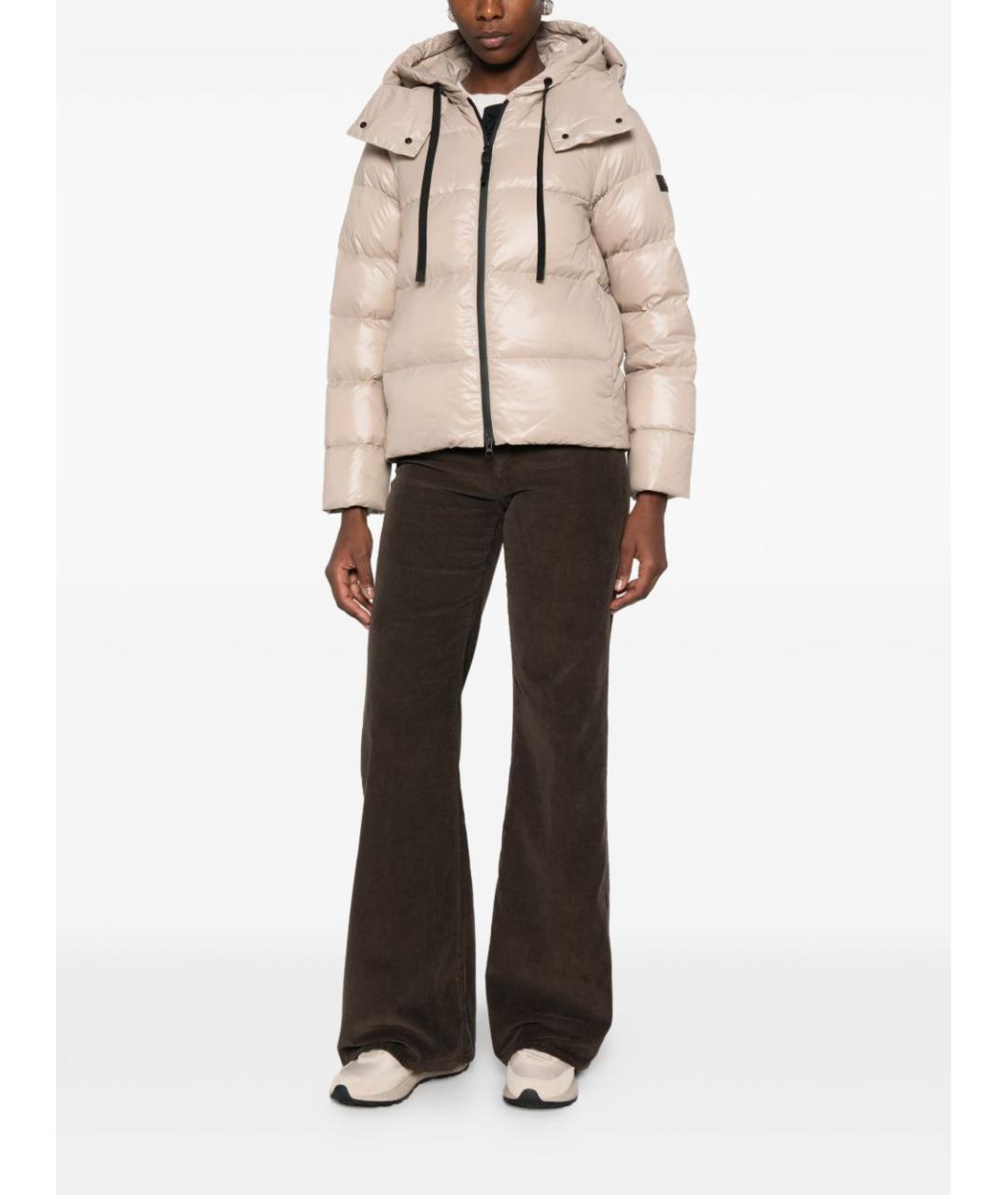 PEUTEREY Бежевый полиэстеровый пуховик, фото 3