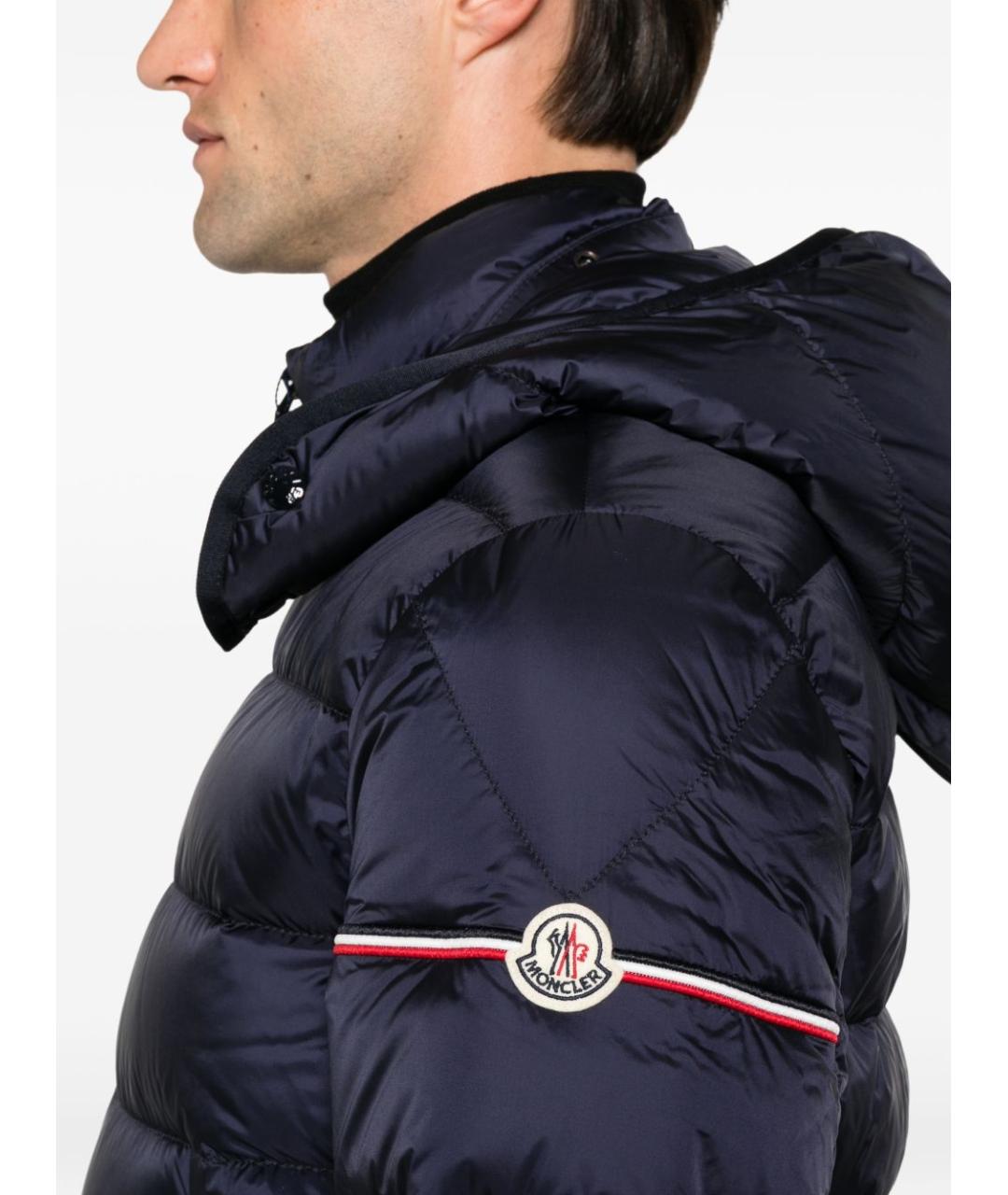 MONCLER Темно-синий полиэстеровый пуховик, фото 4