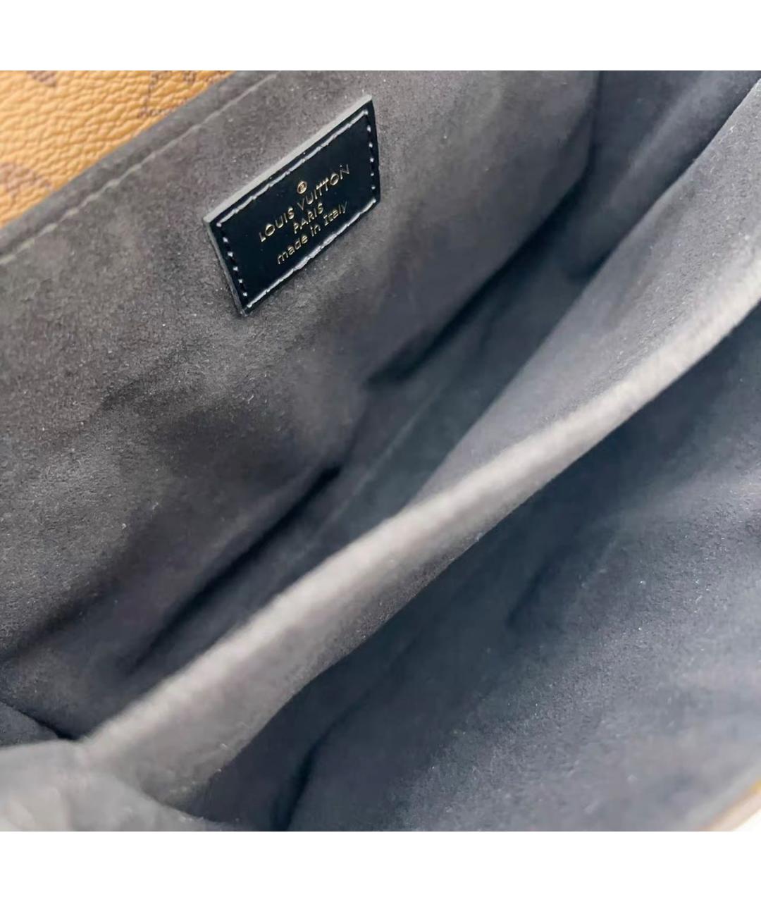 LOUIS VUITTON Коричневая кожаная сумка через плечо, фото 7