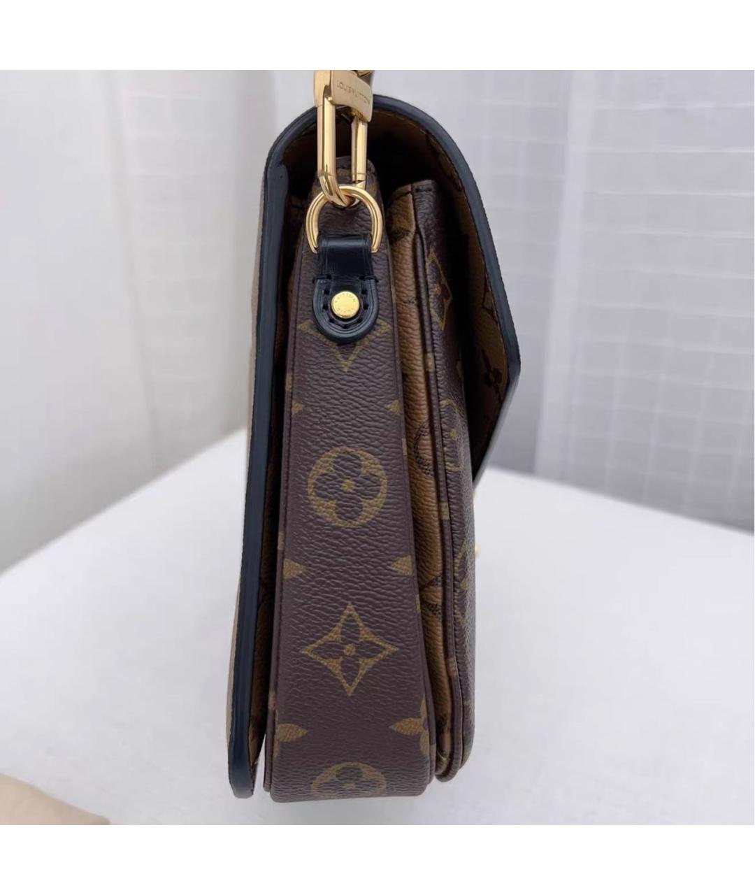 LOUIS VUITTON Коричневая кожаная сумка через плечо, фото 4