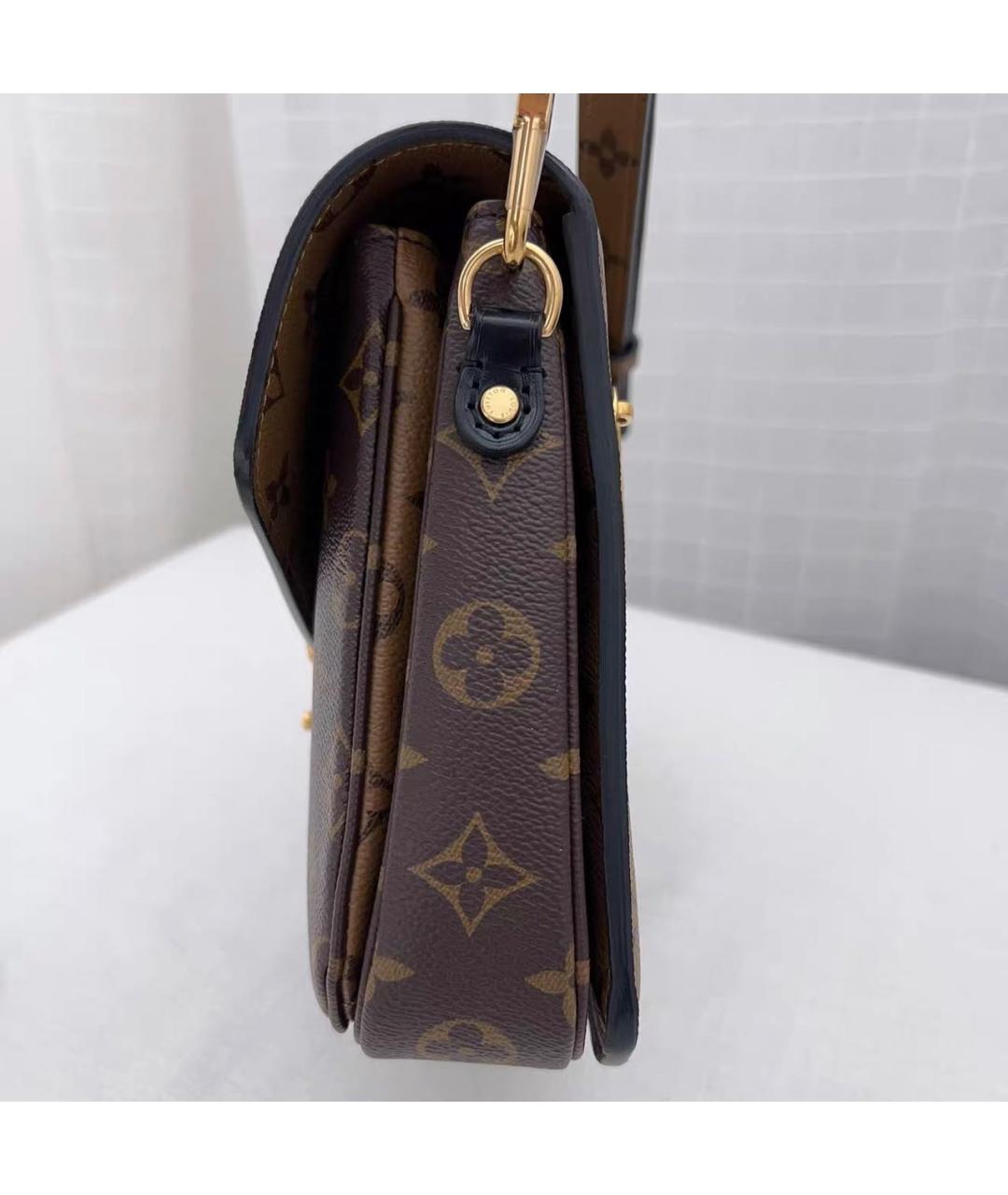 LOUIS VUITTON Коричневая кожаная сумка через плечо, фото 5