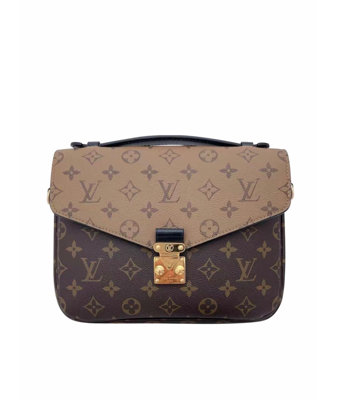 LOUIS VUITTON Коричневая кожаная сумка через плечо, фото 1