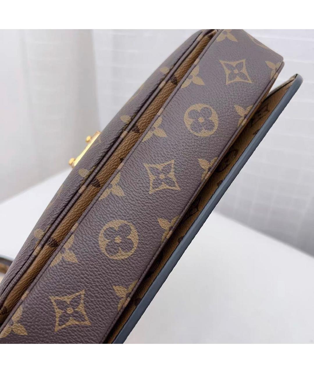 LOUIS VUITTON Коричневая кожаная сумка через плечо, фото 3