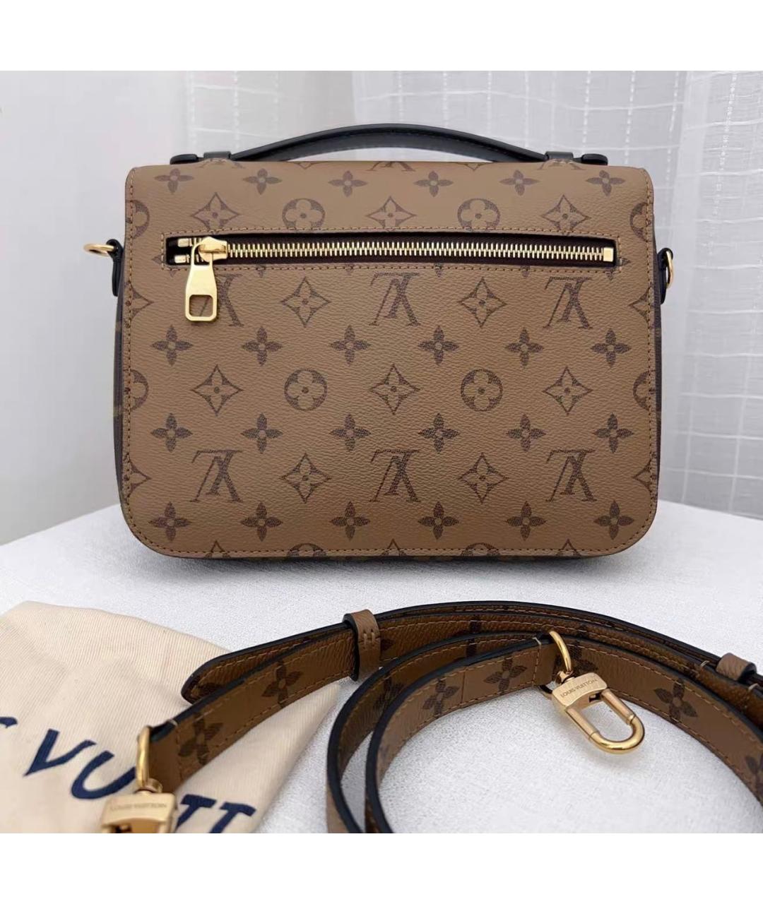 LOUIS VUITTON Коричневая кожаная сумка через плечо, фото 2