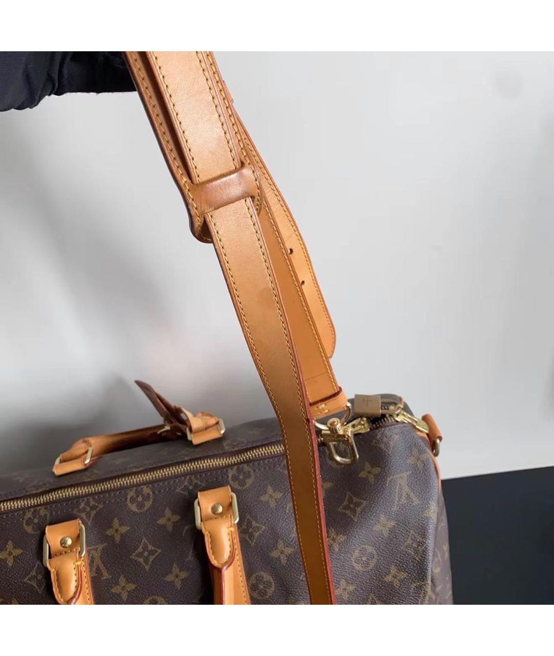 LOUIS VUITTON Коричневая дорожная/спортивная сумка из канвы, фото 7