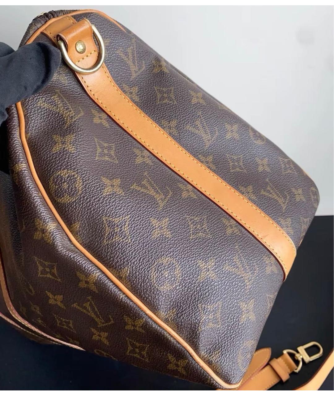 LOUIS VUITTON Коричневая дорожная/спортивная сумка из канвы, фото 4