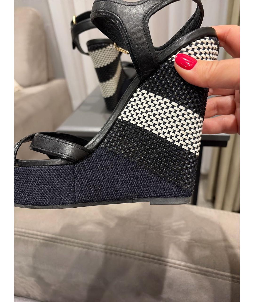 BURBERRY Черные кожаные босоножки, фото 5