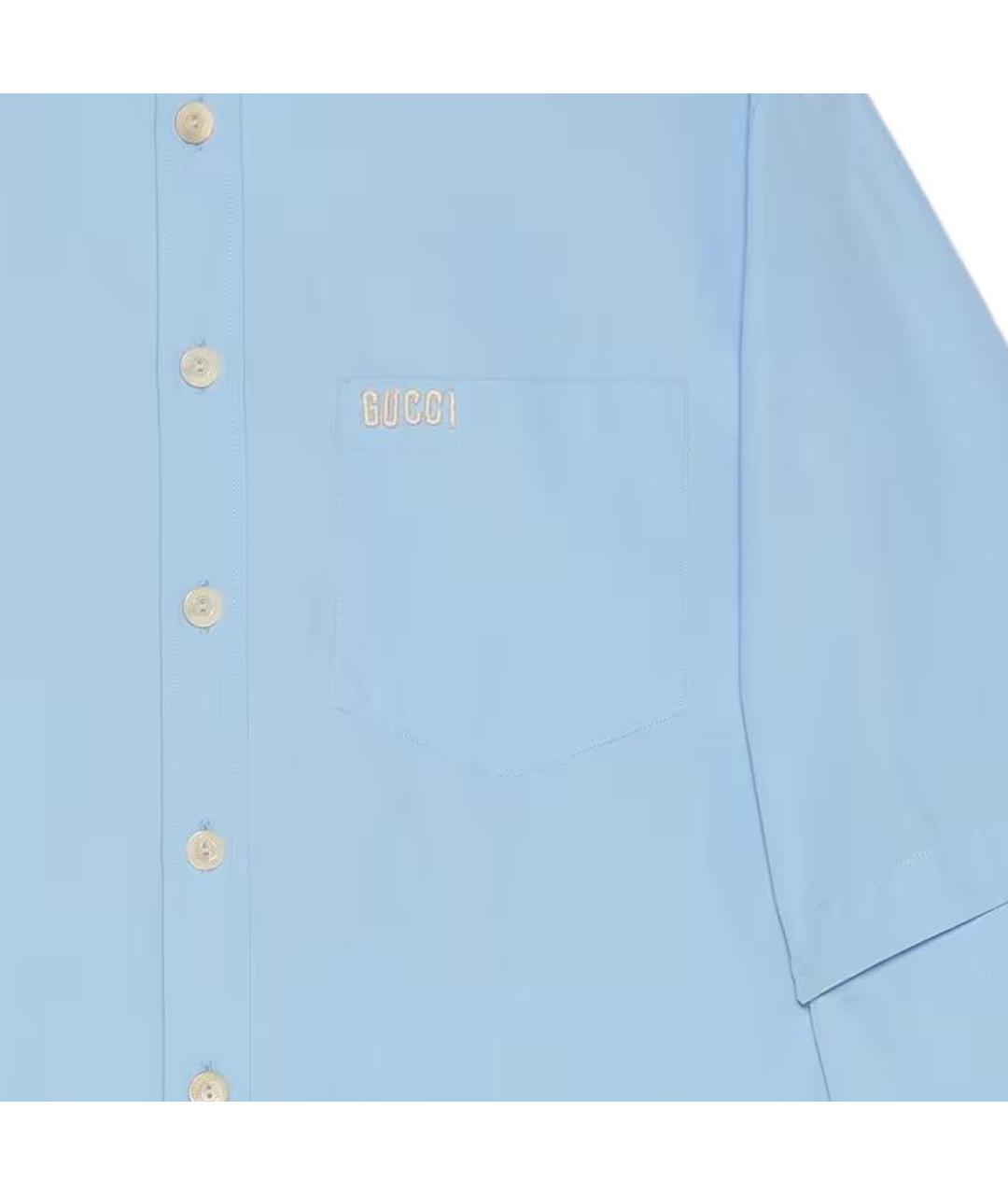 GUCCI Голубая классическая рубашка, фото 5