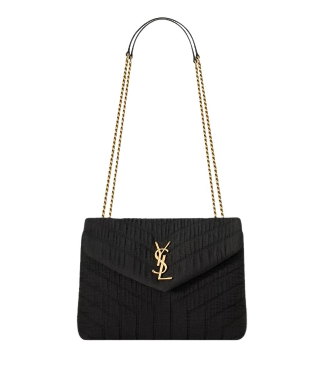 SAINT LAURENT Черная хлопковая сумка через плечо, фото 1