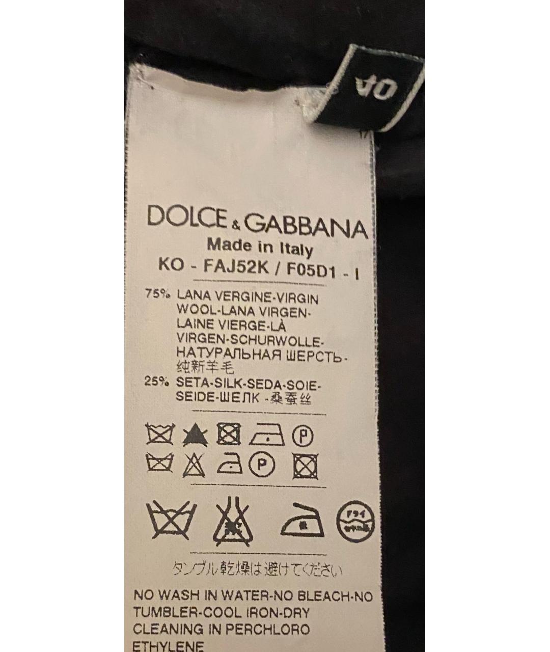 DOLCE&GABBANA Черное шерстяное пальто, фото 6