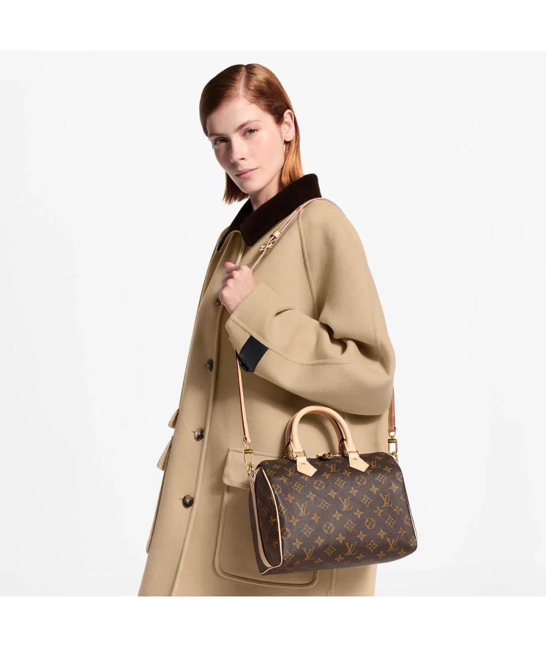 LOUIS VUITTON Коричневая сумка с короткими ручками из канвы, фото 4
