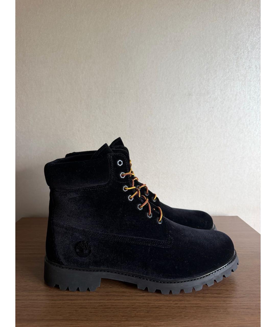 TIMBERLAND Черные бархатные высокие ботинки, фото 9