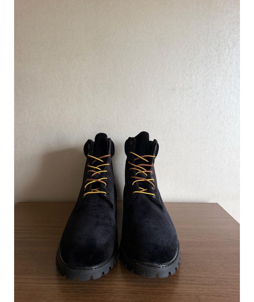 TIMBERLAND Черные бархатные высокие ботинки, фото 2