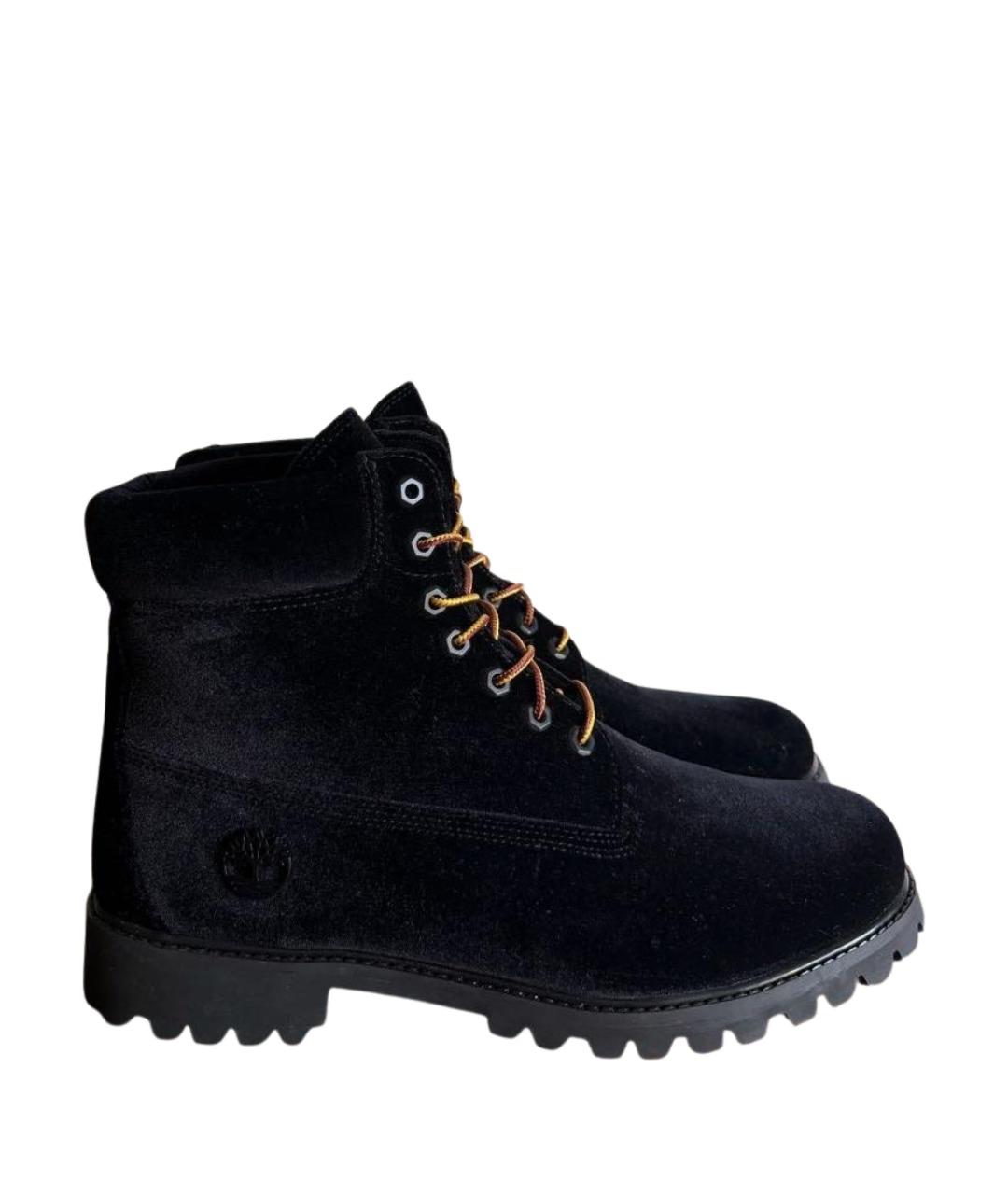 TIMBERLAND Черные бархатные высокие ботинки, фото 1