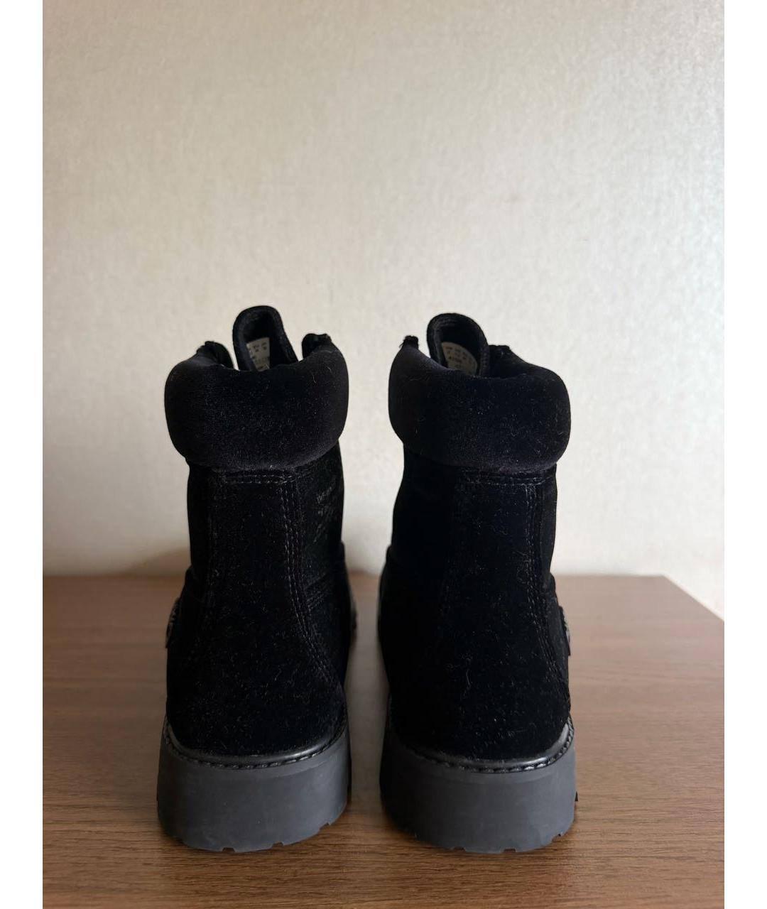 TIMBERLAND Черные бархатные высокие ботинки, фото 4