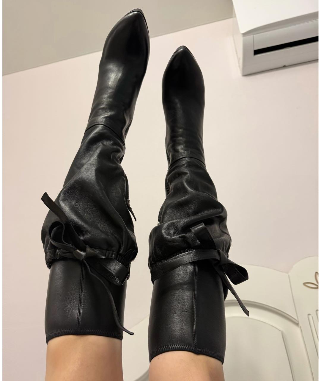 PRADA Черные кожаные сапоги, фото 5