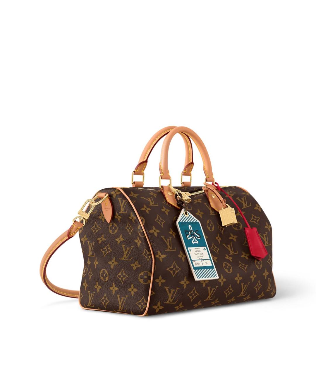 LOUIS VUITTON Коричневая сумка с короткими ручками из канвы, фото 2