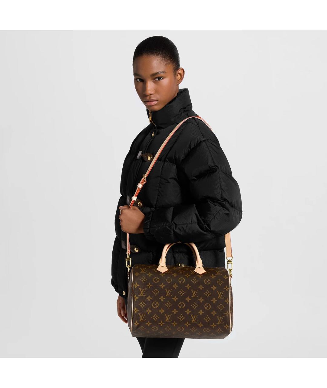 LOUIS VUITTON Коричневая сумка с короткими ручками из канвы, фото 4
