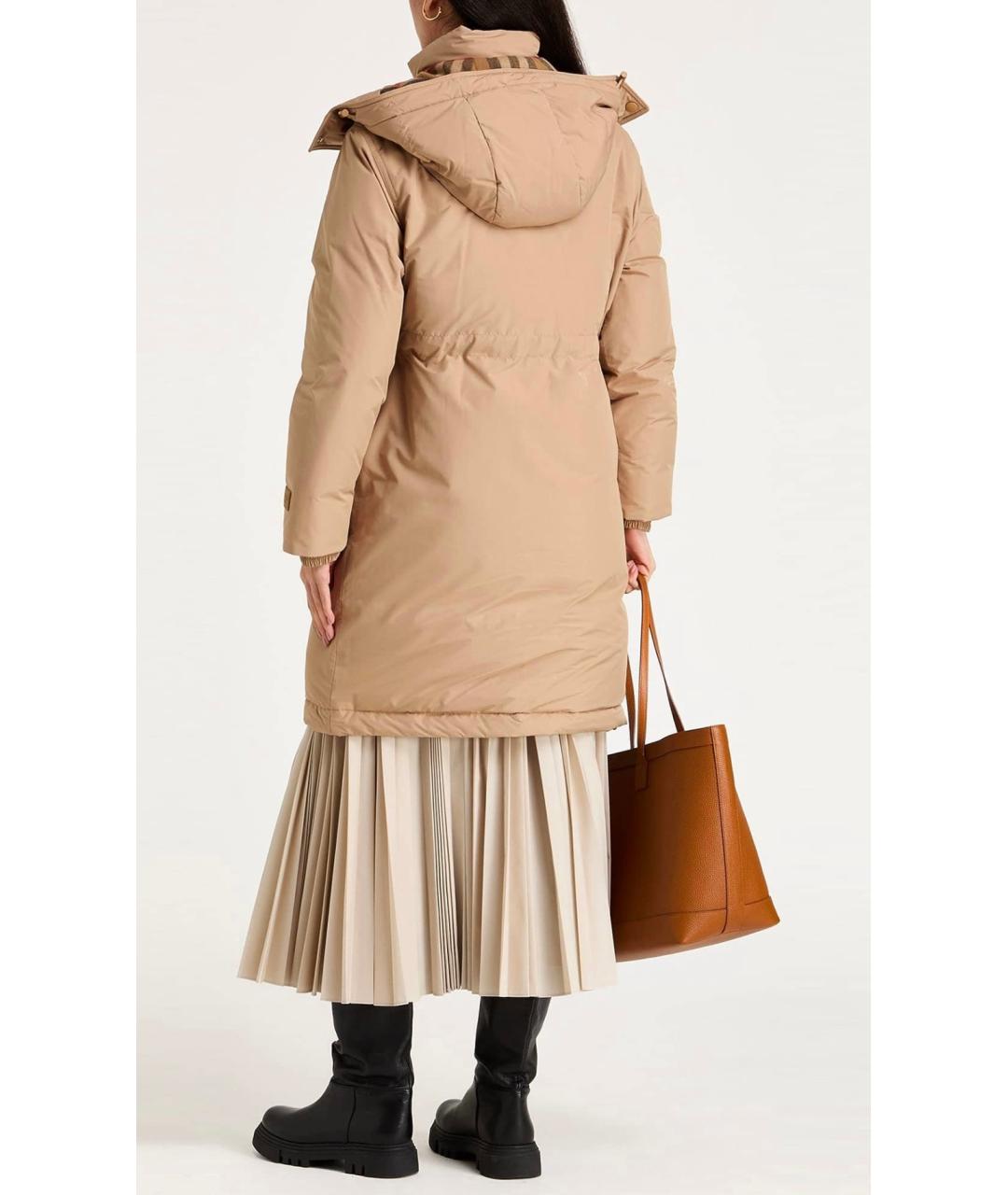 BURBERRY Бежевая полиэстеровая куртка, фото 3