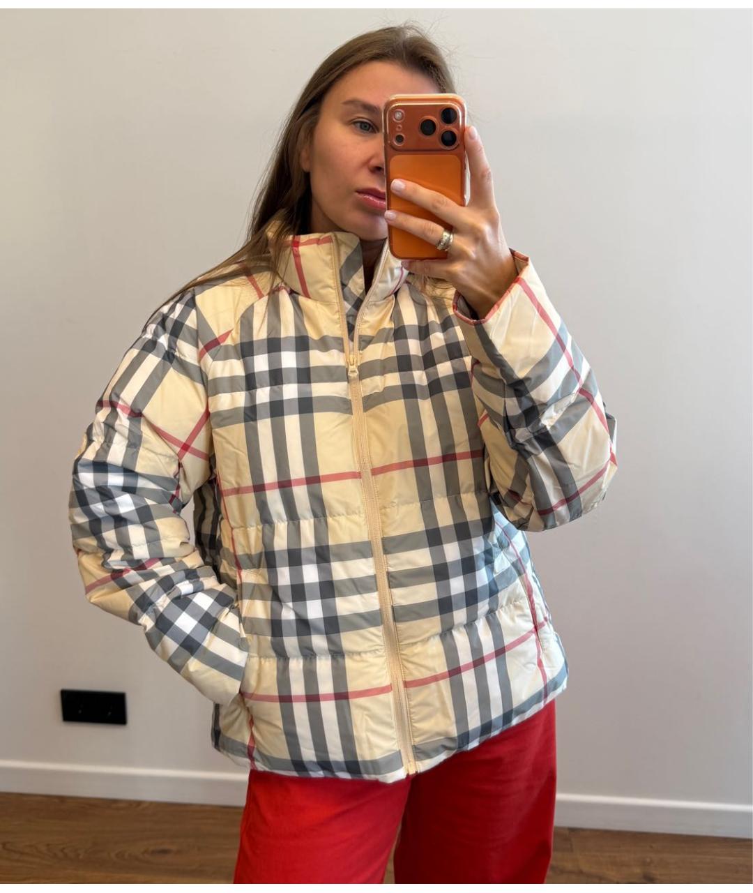 BURBERRY Бежевая нейлоновая куртка, фото 3