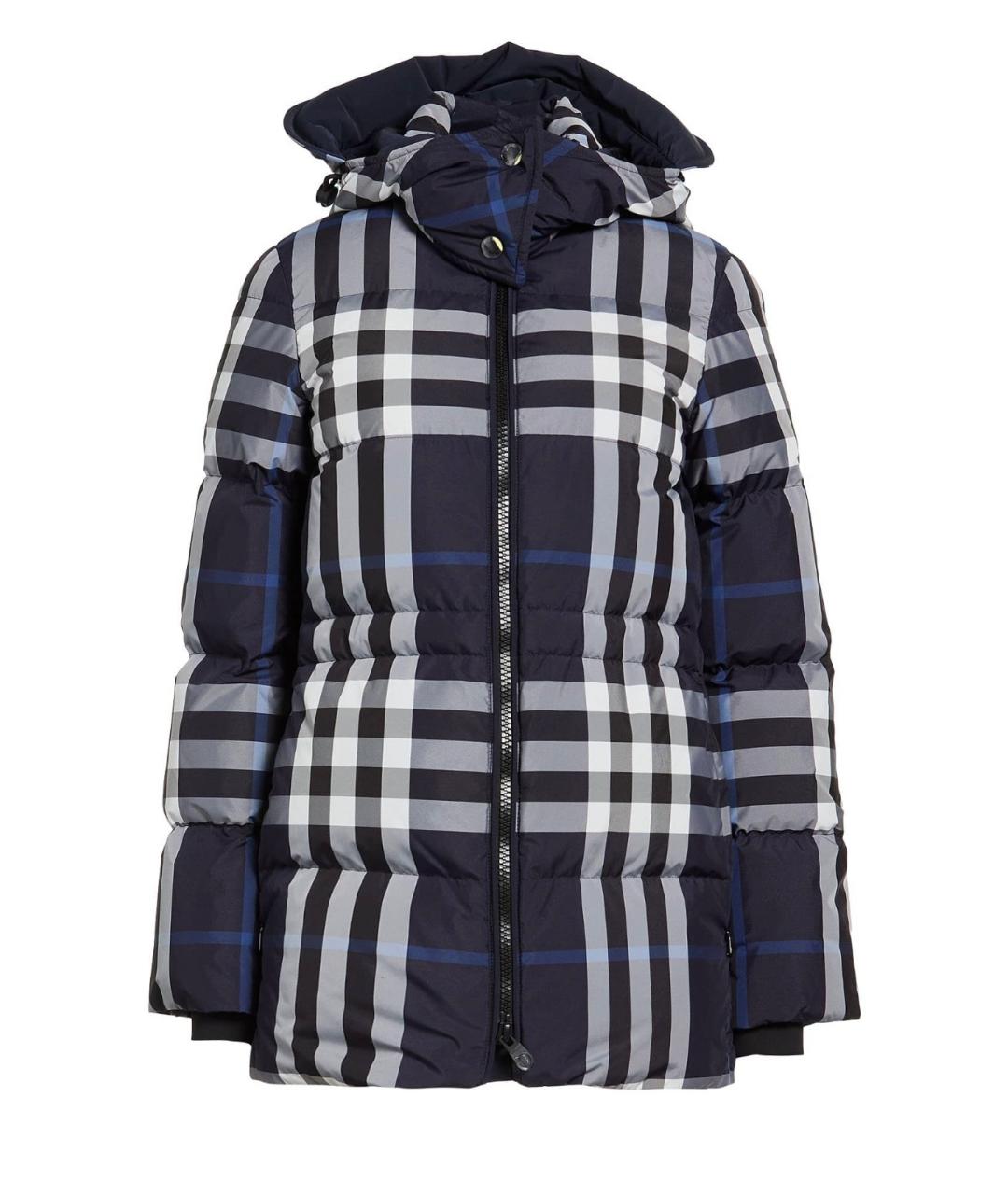BURBERRY Темно-синий полиэстеровый пуховик, фото 1